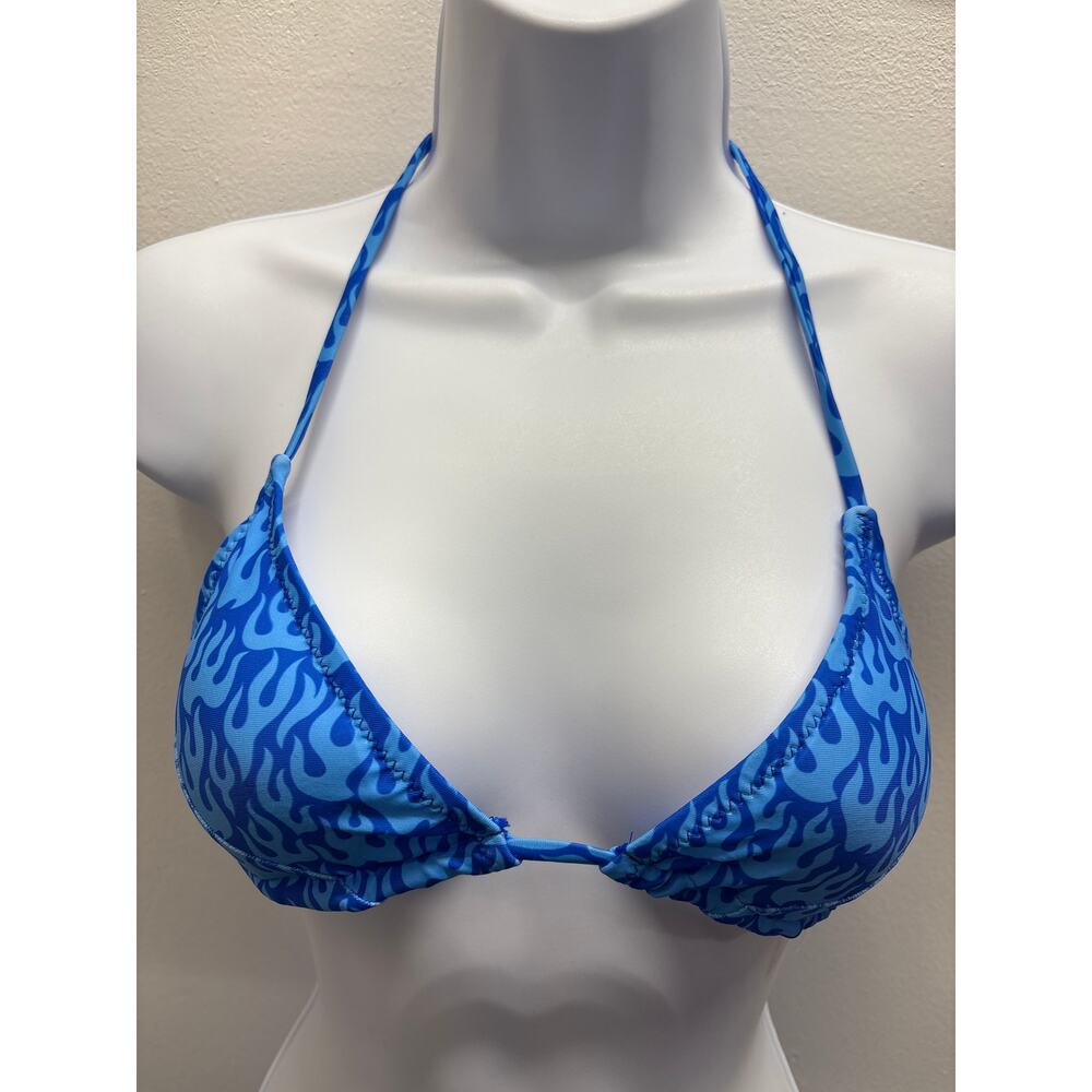 Blue halter strings two piece swimsuit women’s size small strap tie new - Picture 4 of 10